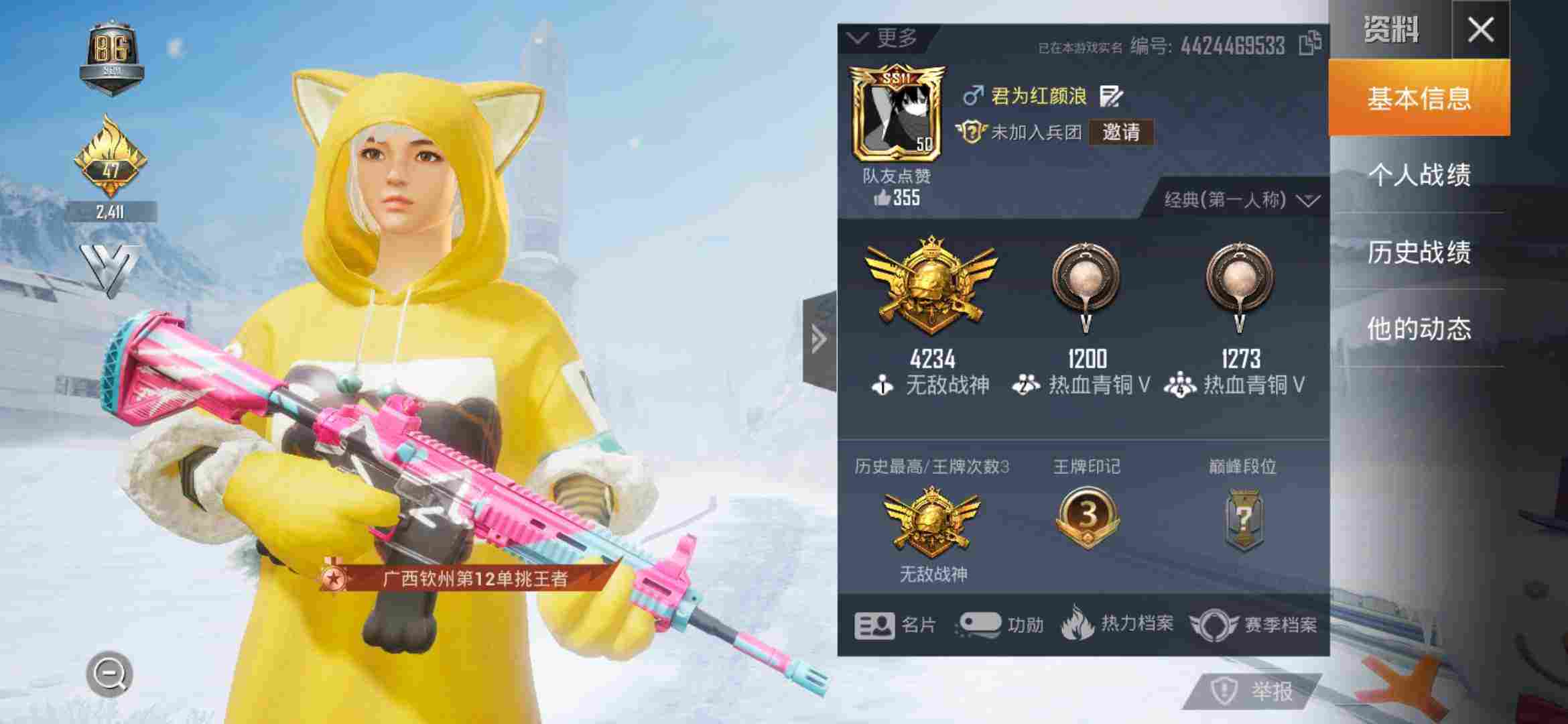 ss12无敌战神特效星悦logo淘汰榜百榜撩妹装逼神号神秘黑猫m4软萌银虎